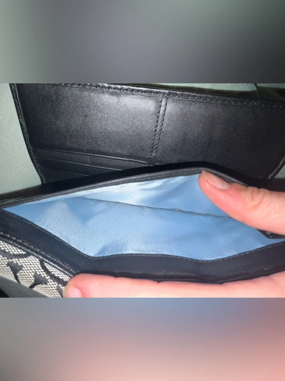 Coach Black Signature Canvas Turn Lock Wallet - Picture 7 of 11